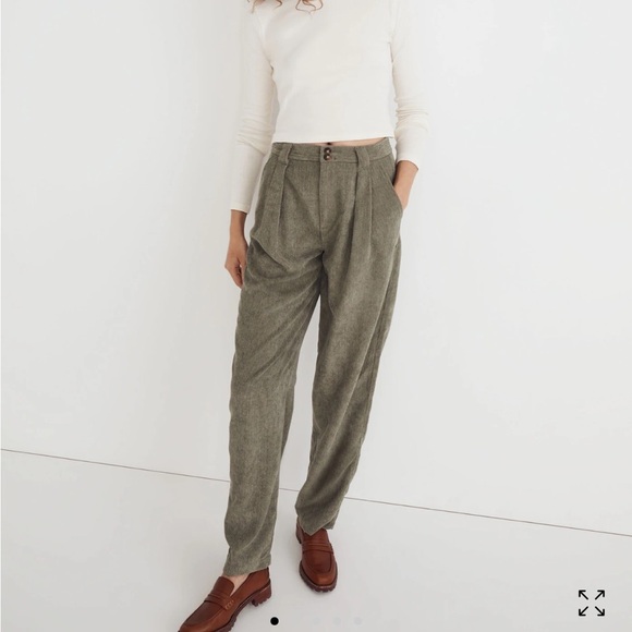 Madewell corduroy high-rise tapered grandmacore trouser pants - Picture 1 of 8